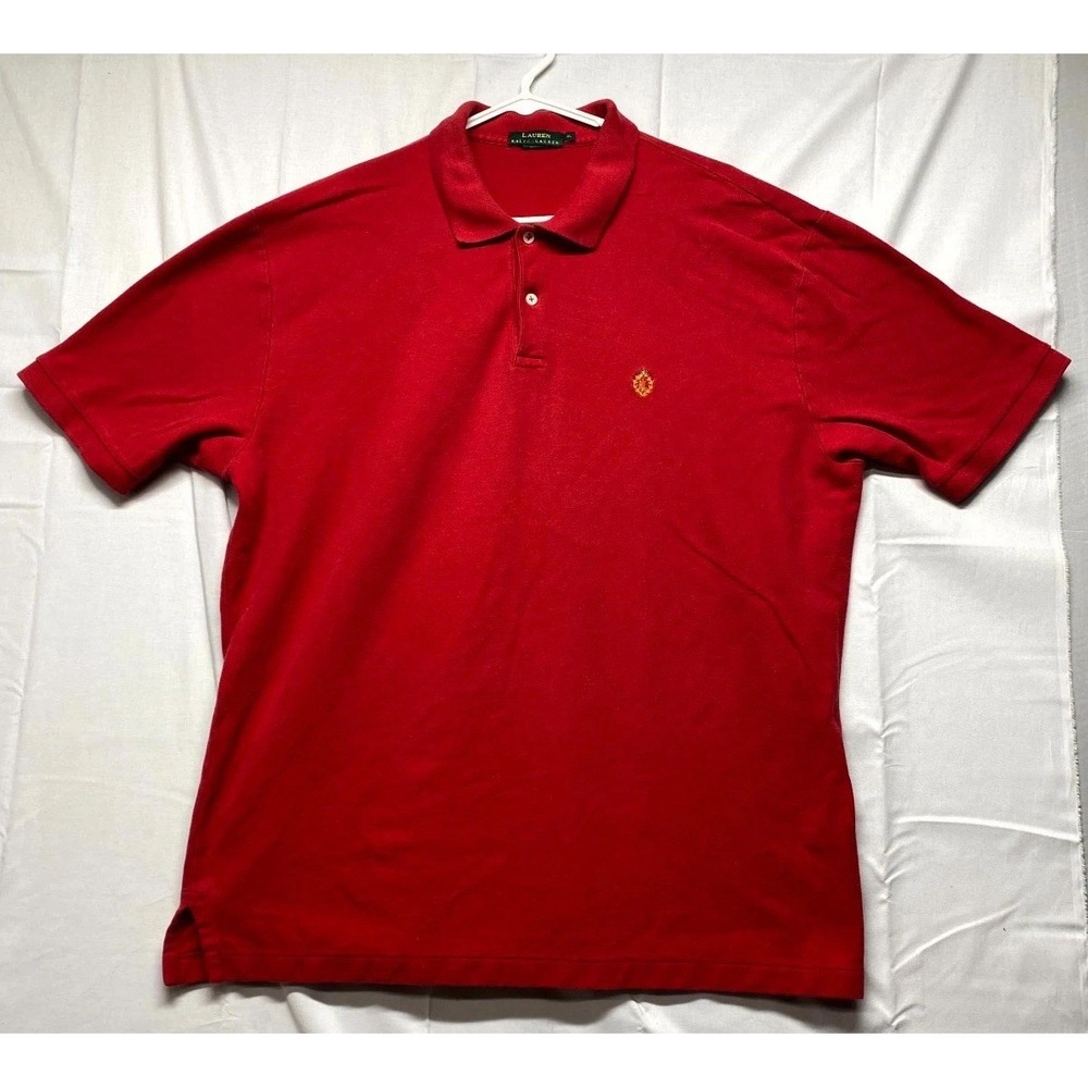 Lauren Ralph Lauren Polo Shirt Mens XL Red Short Sleeve Collared Golf Pullover